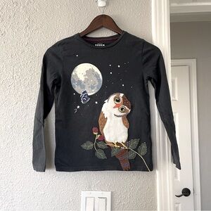 Mini Biden Kids grey stitched Owl Long Sleeve Shirt 9y 10y